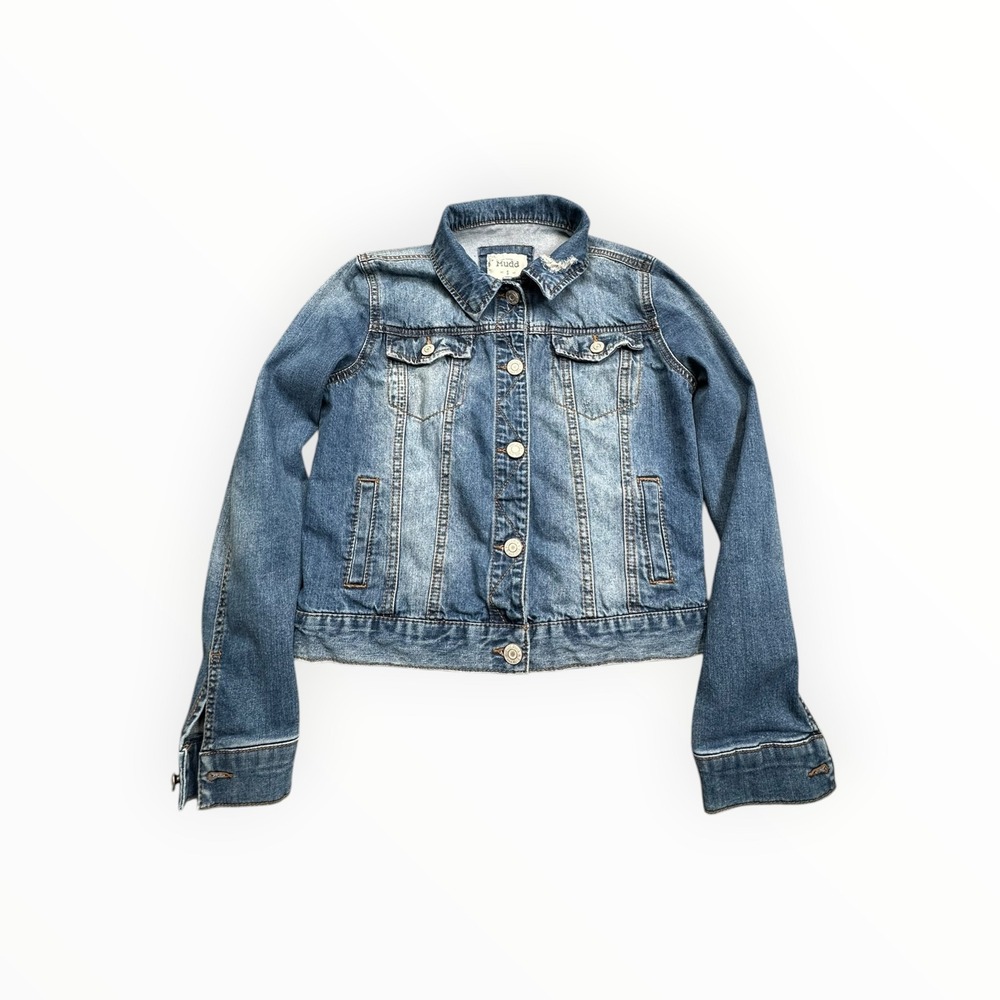 Mudd Denim Jacket Womens Small Blue Medium Wash Stretch Button‎ Up Classic Indie